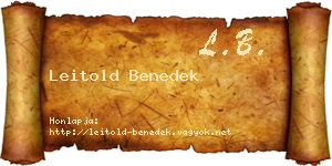 Leitold Benedek névjegykártya